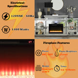 Noralie Glam Style LED Fireplace w/ Bluetooth - Ornate Home