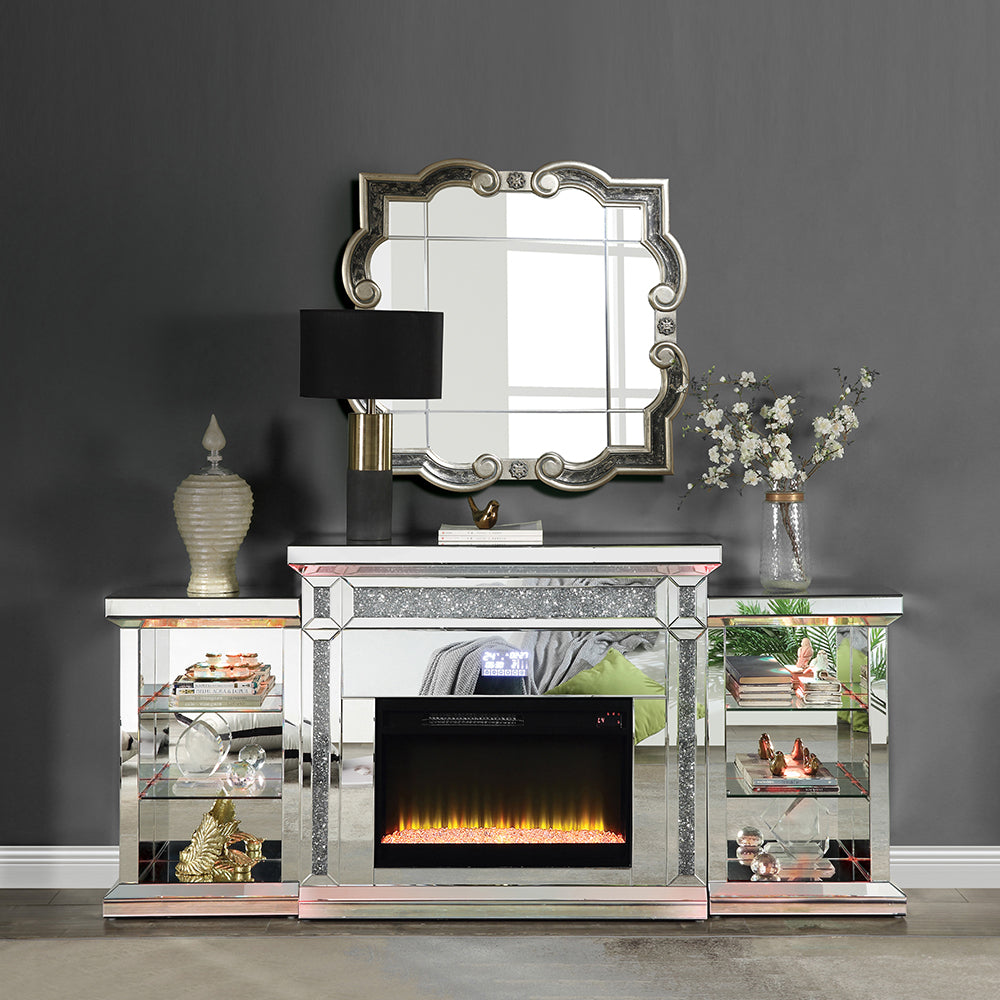 Noralie Glam Style LED Fireplace w/ Bluetooth - Ornate Home