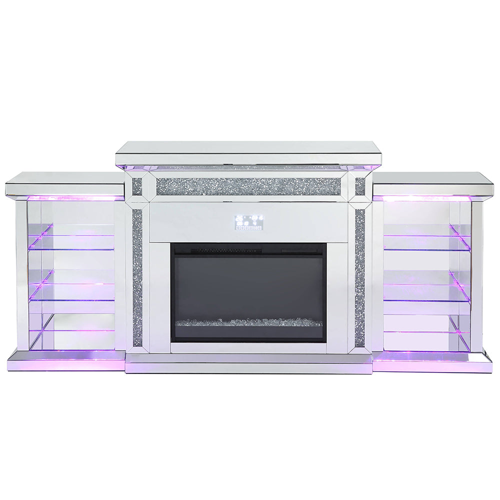 Noralie Glam Style LED Fireplace w/ Bluetooth - Ornate Home