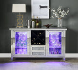 Noralie Glass Door Wine Cabinet w/Led - Ornate Home