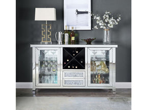 Noralie Glass Door Wine Cabinet w/Led - Ornate Home