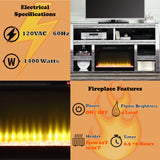 Noralie Layered Openings Faux Diamonds TV Stand W/Fireplace - Ornate Home