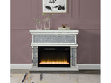 Noralie Mirrored & Faux Crystals Fireplace w/ Insert (39"W) - Ornate Home