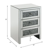 Noralie Mirrored/Faux Diamonds Accent Table - Ornate Home