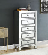 Noralie Mirrored/Faux Diamonds Cabinet - Ornate Home