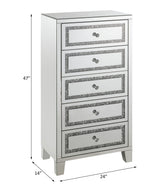 Noralie Mirrored/Faux Diamonds Cabinet - Ornate Home