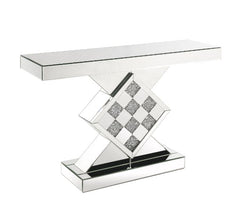 Noralie Mirrored/Faux Diamonds Console Table - Ornate Home