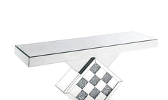 Noralie Mirrored/Faux Diamonds Console Table - Ornate Home