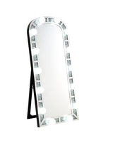 Noralie Mirrored/Faux Diamonds Floor Mirror - Ornate Home