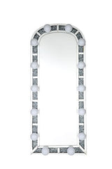 Noralie Mirrored/Faux Diamonds Floor Mirror - Ornate Home