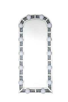 Noralie Mirrored/Faux Diamonds Floor Mirror - Ornate Home