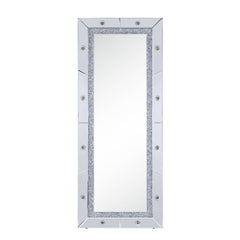 Noralie Mirrored/Faux Diamonds Rectangular Floor Mirror - Ornate Home