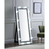 Noralie Mirrored/Faux Diamonds Rectangular Floor Mirror - Ornate Home