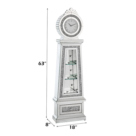 Noralie Oval Stepped Faux Diamonds Grandfather Clock - Ornate Home