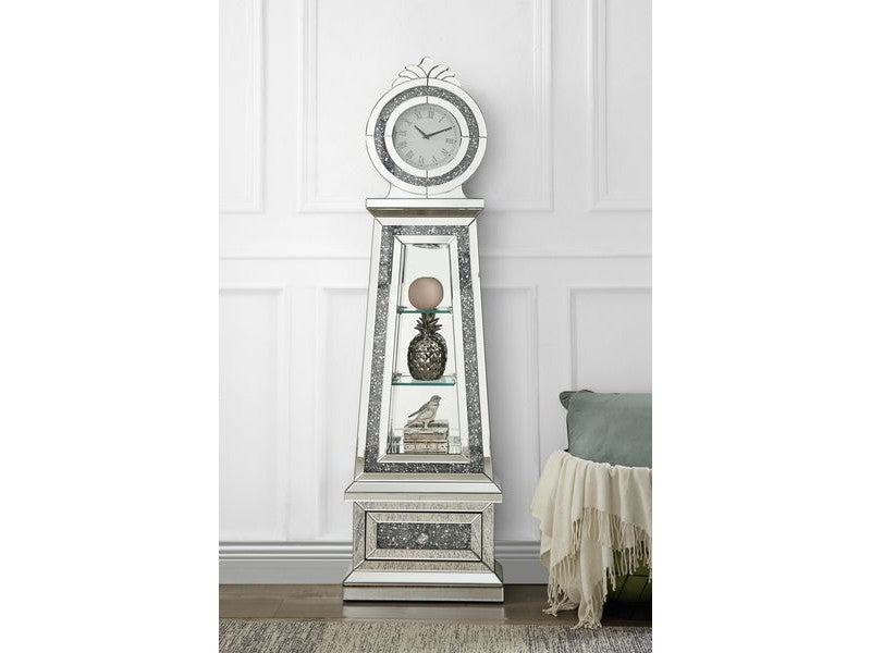 Noralie Oval Stepped Faux Diamonds Grandfather Clock - Ornate Home