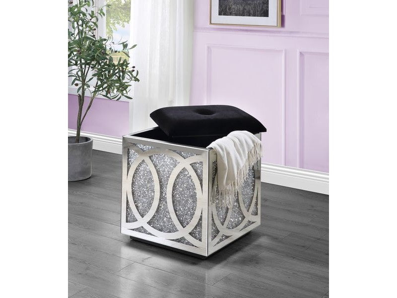 Noralie Ring Pattern Ottoman w/Storage - Ornate Home