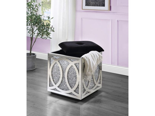 Noralie Ring Pattern Ottoman w/Storage - Ornate Home
