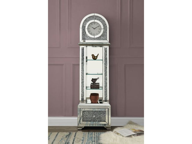 Noralie Semicircular Rectangle Faux Diamonds Grandfather Clock - Ornate Home