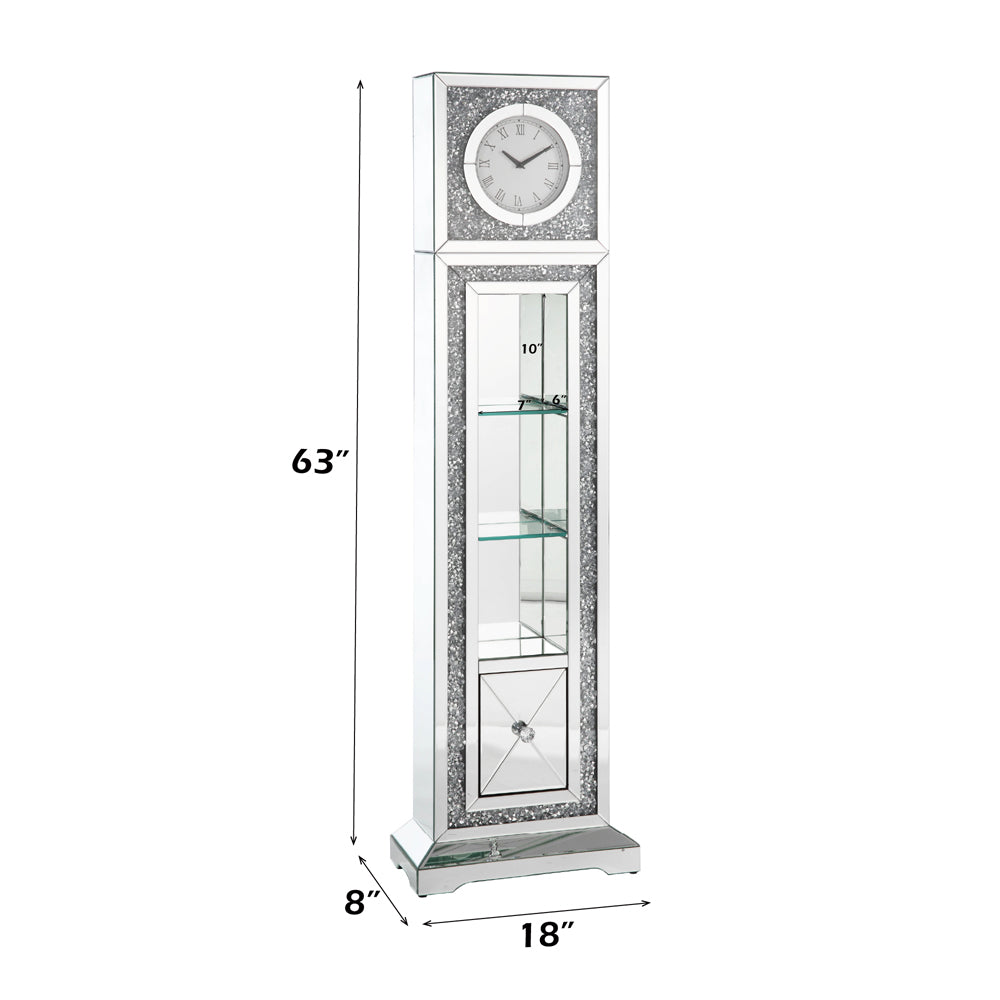 Noralie Simple Rectangle Faux Diamonds Grandfather Clock - Ornate Home
