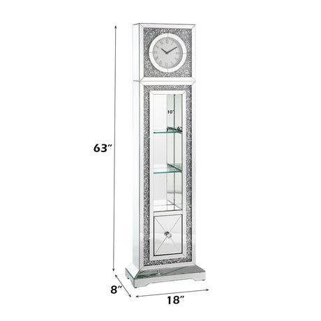 Noralie Simple Rectangle Faux Diamonds Grandfather Clock - Ornate Home