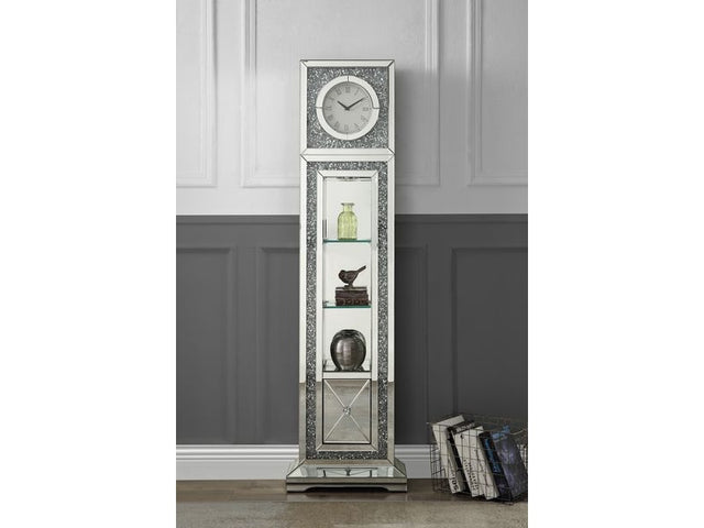 Noralie Simple Rectangle Faux Diamonds Grandfather Clock - Ornate Home