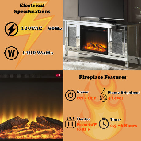 Noralie Tv Stand W/Fireplace (59" W) - Ornate Home