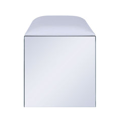 Noralie Vanity Stool White Faux Leather - Ornate Home