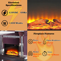 Noralie Wide Mantel Fireplace - Ornate Home
