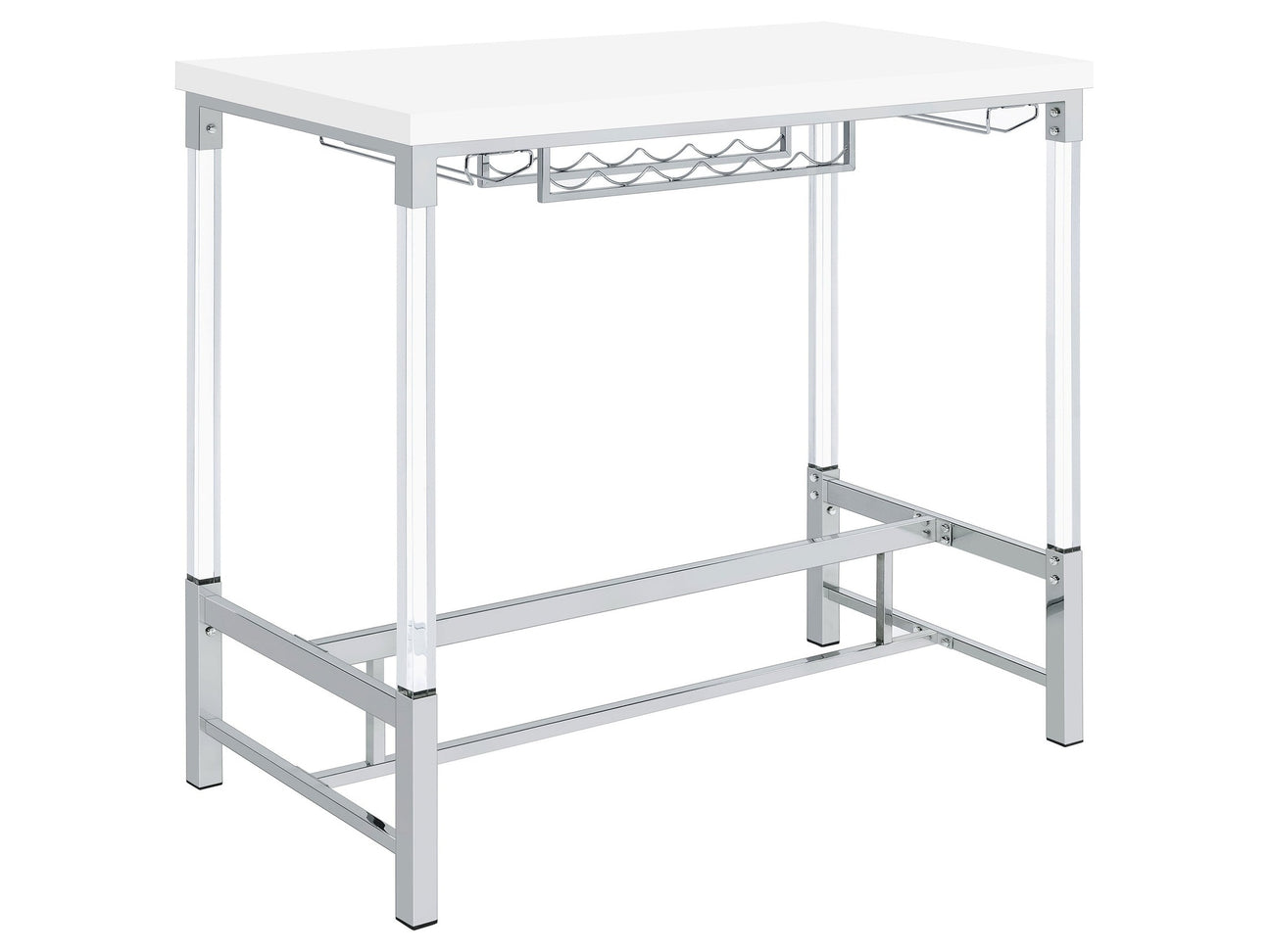 Norcrest White High Gloss Bar Table - Ornate Home
