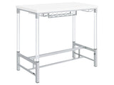 Norcrest White High Gloss Bar Table - Ornate Home