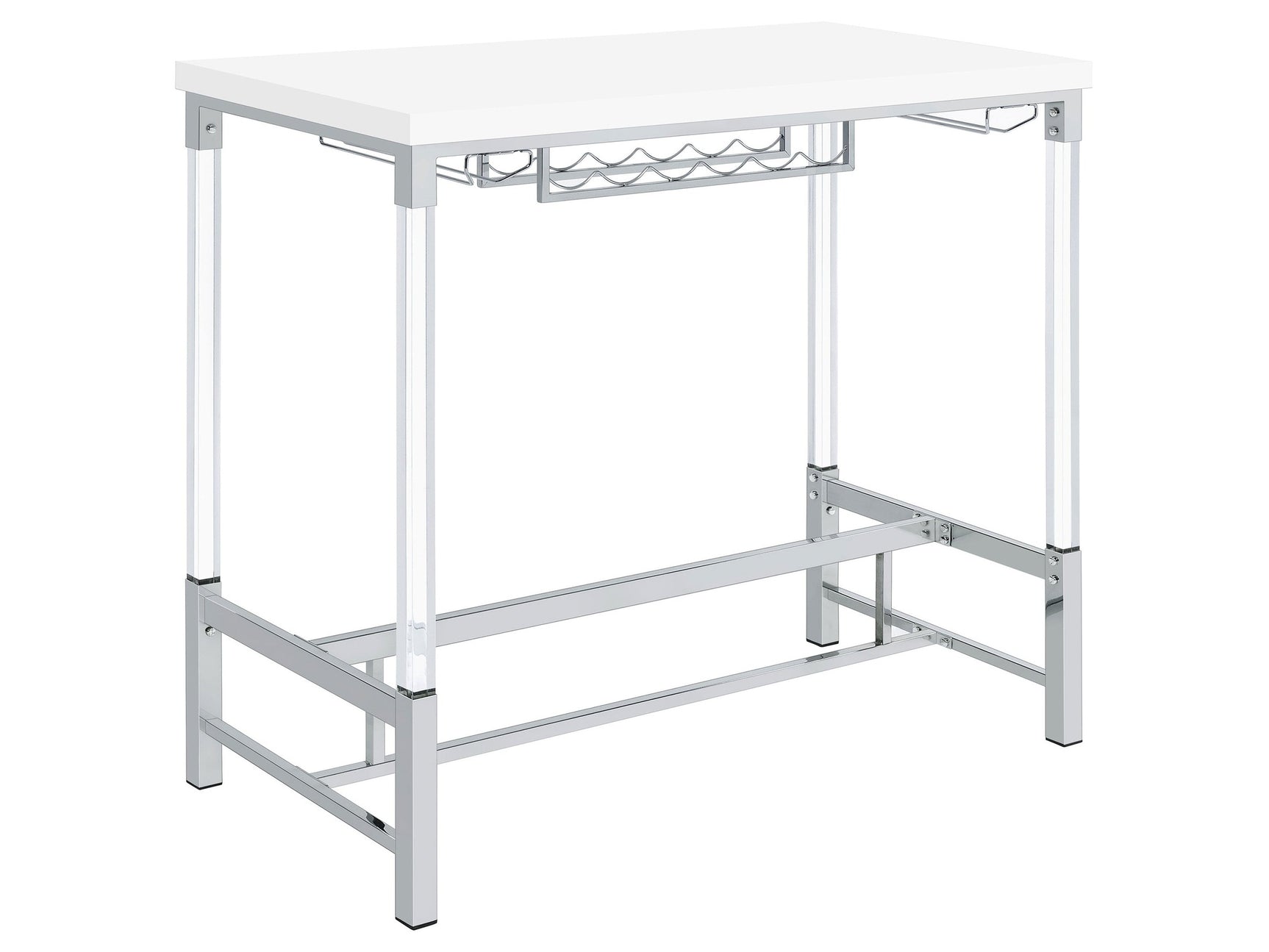Norcrest White High Gloss Bar Table - Ornate Home
