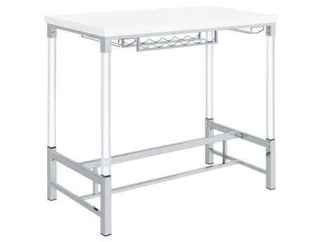 Norcrest White High Gloss Bar Table - Ornate Home