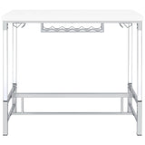 Norcrest White High Gloss Bar Table - Ornate Home