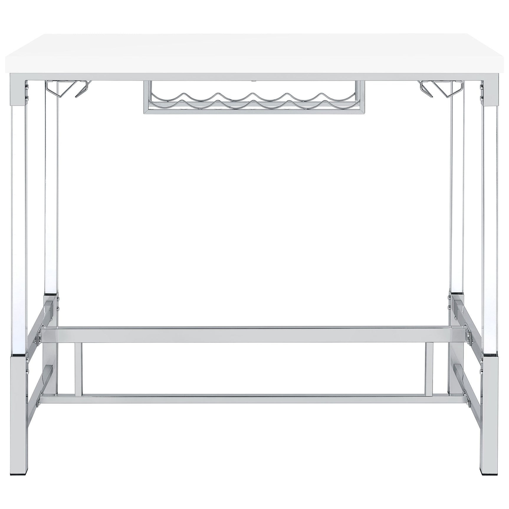 Norcrest White High Gloss Bar Table - Ornate Home