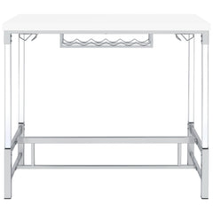 Norcrest White High Gloss Bar Table - Ornate Home