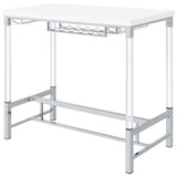 Norcrest White High Gloss Bar Table - Ornate Home