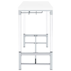 Norcrest White High Gloss Bar Table - Ornate Home