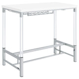 Norcrest White High Gloss Bar Table - Ornate Home