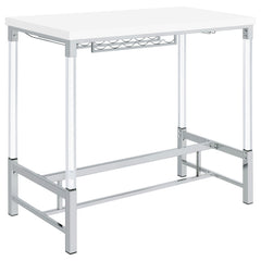 Norcrest White High Gloss Bar Table - Ornate Home