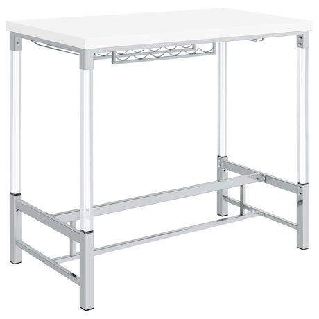 Norcrest White High Gloss Bar Table - Ornate Home