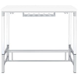 Norcrest White High Gloss Bar Table - Ornate Home
