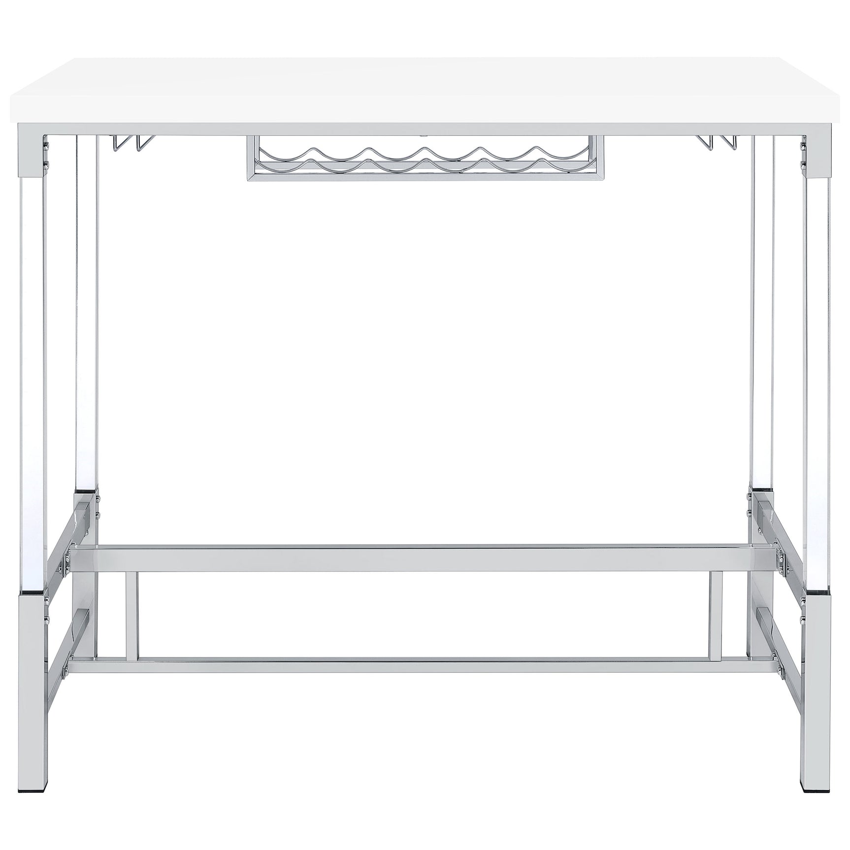 Norcrest White High Gloss Bar Table - Ornate Home