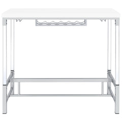 Norcrest White High Gloss Bar Table - Ornate Home