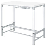Norcrest White High Gloss Bar Table - Ornate Home