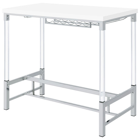Norcrest White High Gloss Bar Table - Ornate Home
