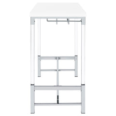 Norcrest White High Gloss Bar Table - Ornate Home