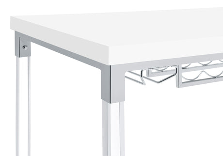 Norcrest White High Gloss Bar Table - Ornate Home
