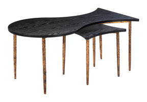 Norden Black & Bronze Coffee Table Set (2-Piece) - Ornate Home