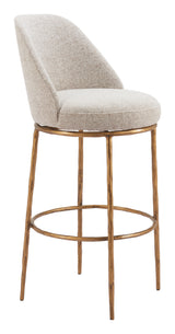 Nordhavn Beige & Gold Swivel Barstool - Ornate Home