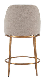 Nordhavn Beige & Gold Swivel Counter Stool - Ornate Home